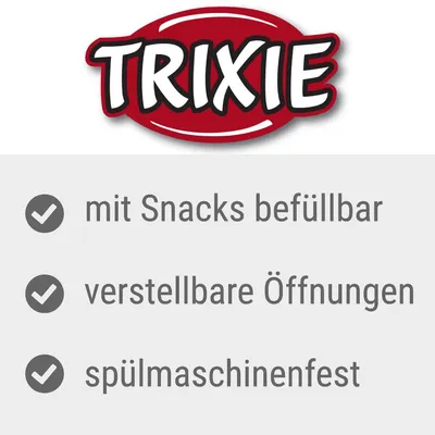 TRIXIE. mit Snacks befüllbar, verstellbare Öffnungen, spülmaschinenfest (teksti saksaksi)