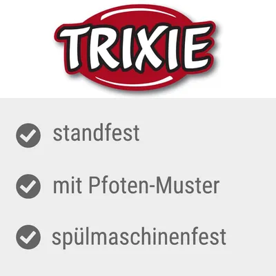 Trixie. Eigenschaften: standfest, mit Pfoten-Muster, spülmaschinenfest.