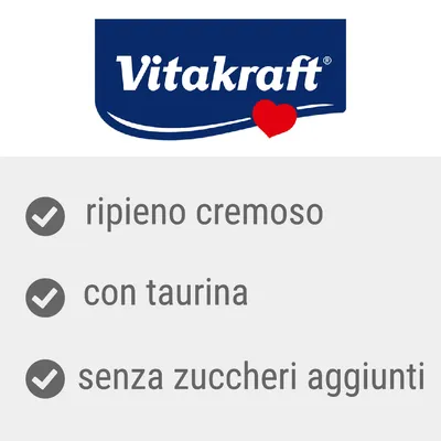 Vitakraft, ripieno cremoso, con taurina, senza zuccheri aggiunti