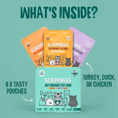 Scrumbles Gut Health Cat Food Pouches Meat in Gravy Selection
