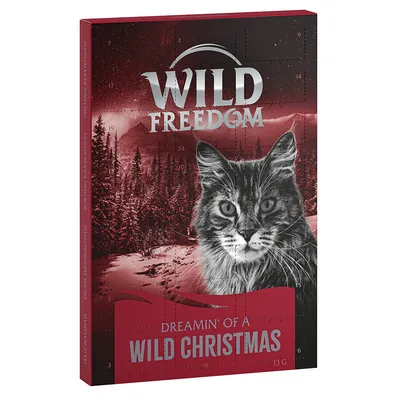 Wild Freedom kalendarz adwentowy dla kotów, Dreamin' of a Wild Christmas, 24 okienka z przysmakami, waga całkowita 173g.