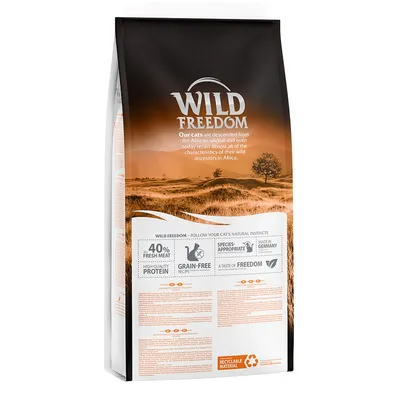 Wild Freedom kattenvoer, 40% vers vlees, graanvrij, soortgeschikt, gemaakt in Duitsland, recyclebaar materiaal.