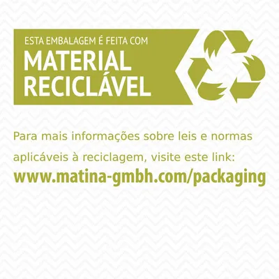 Esta embalagem é feita com material reciclável. Para mais informações sobre reciclagem, visite www.matina-gmbh.com/packaging