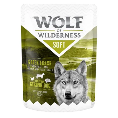 Wolf of Wilderness Soft Green Fields с свежим ягненком, курицей и бататом. Для сильных собак. 100% беззерновой рецепт.