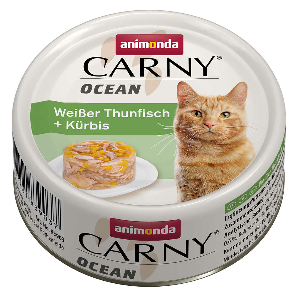 Animonda Carny Ocean 12 x 80 g - Mix 1: 3 diverse varianti Tonno + Salmone & Bianchetti