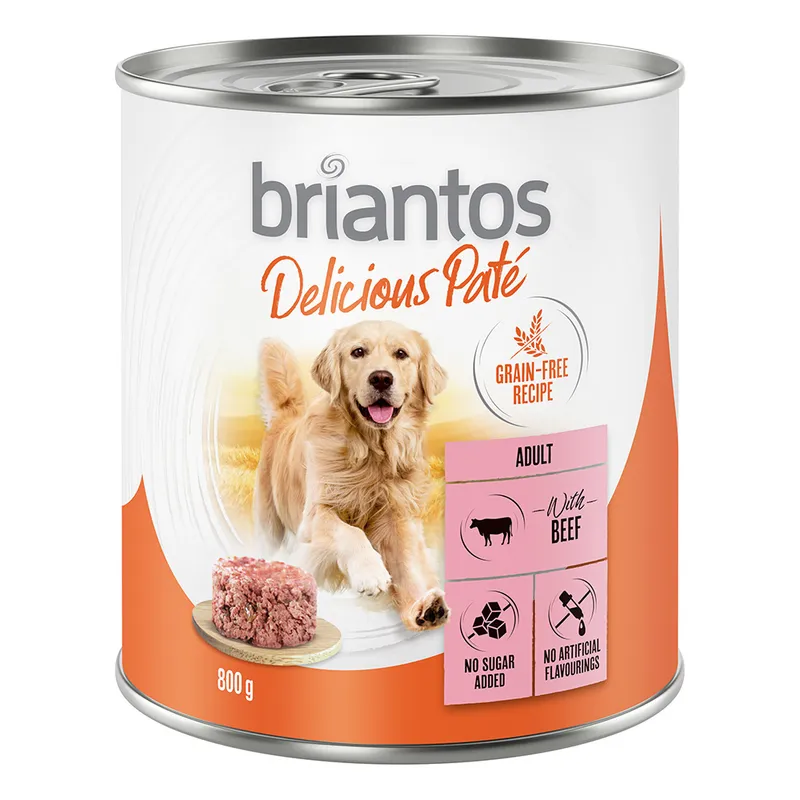Briantos Delicious Paté 24 x 800 g - Pack Ahorro - Vacuno