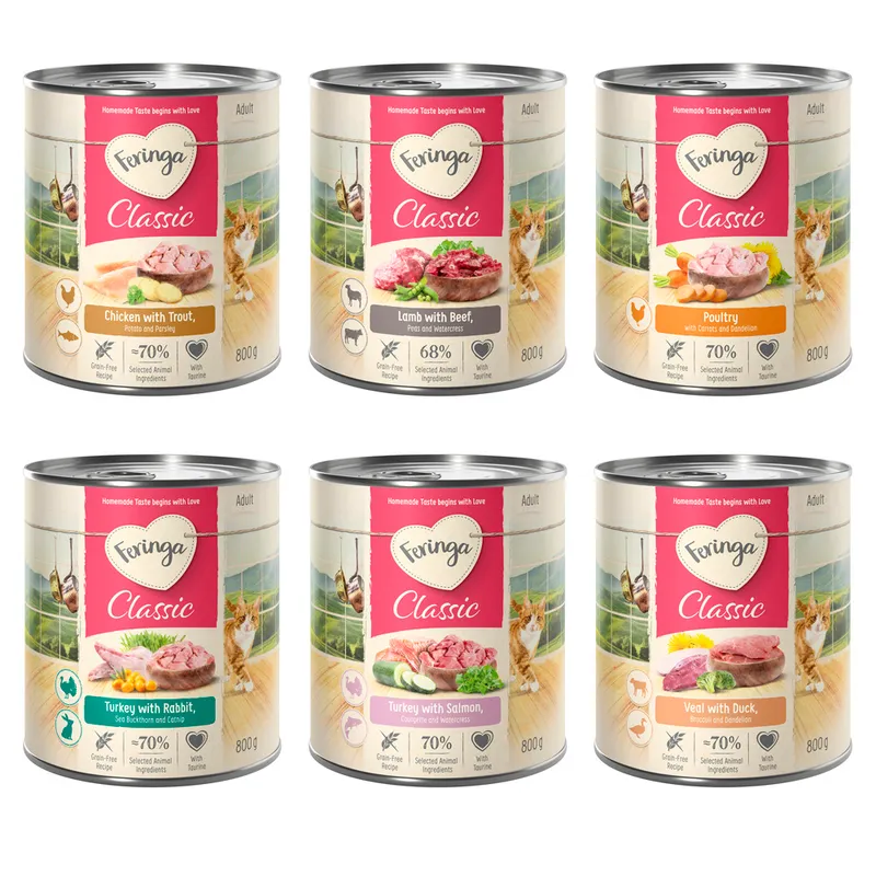 Feringa Classic Meat Menu 24 x 800 g - Pack Ahorro - Pack mixto con 6 variedades