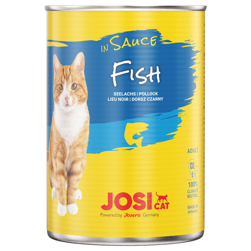 JosiCat mokré krmivo v omáčce 12 x 415 g - treska tmavá