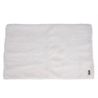 Coperta per cani bianca, rettangolare, con superficie morbida e logo Trixie nell'angolo.