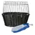 L 50 x B 35 x H 41 cm - Trixie Fietsmand Zwart + Drinkfles met waterspender