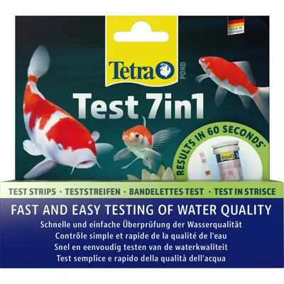 Tetra Pond Test 7in1, teststrimler til hurtig kontrol af vandkvaliteten, resultater på 60 sekunder, Made in Germany