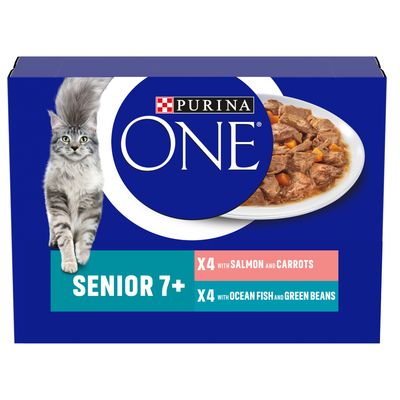 PURINA ONE Senior 7+ - Multibuy: Salmon & Ocean Fish (24 x 85g)