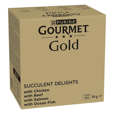 Purina Gourmet Gold Succulent Delights with chicken, beef, salmon and ocean fish, 96 x 85g Purina Gourmet Gold Succulent Delights with chicken, beef, salmon and ocean fish, 96 x 85g