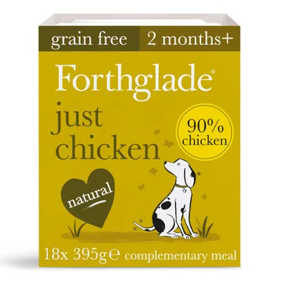 Forthglade Just Grain-Free Natural Wet Dog Food - Just Chicken - 18 x 395g