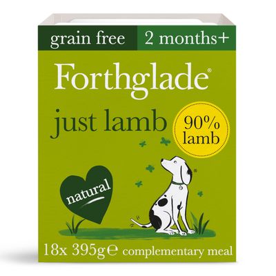 Forthglade Just Grain-Free Natural Wet Dog Food - Just Lamb 18 x 395g