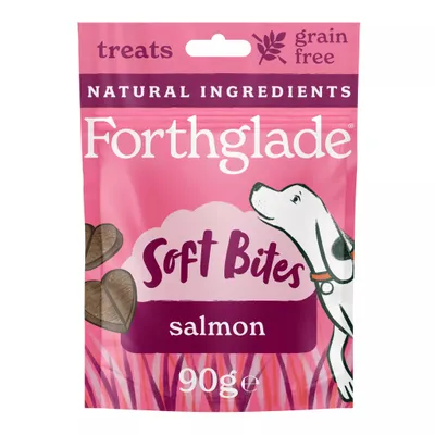 Forthglade Soft Bites treats, salmon flavour, 90g. Natural ingredients, grain free. Forthglade Soft Bites treats, salmon flavour, 90g. Natural ingredients, grain free.