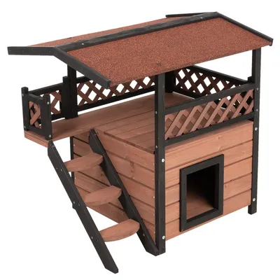Maisonnette pour chat et petit chien - L 77 x l 56,4 x H 72,4 cm