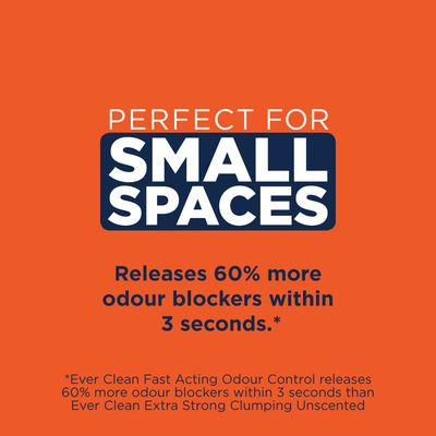 Perfekt für kleine Räume. Reduziert Gerüche mit 60% mehr Geruchsblockern innerhalb von 3 Sekunden. Ever Clean Fast Acting Odour Control im Vergleich zu Ever Clean Extra Strong Clumping Unscented.