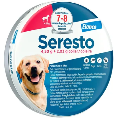Seresto collar antiparasitario para perros grandes y pequeños - 70 cm: perros de más de 8 kg