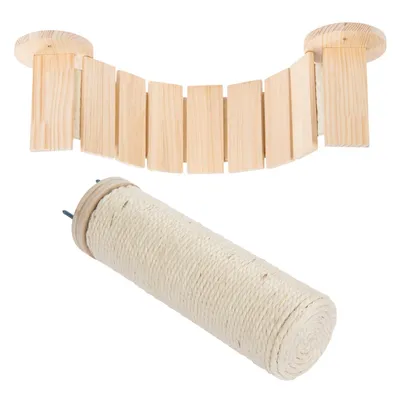 Modern Living Kratzmöbel Kombi-Paket: Katzen Parkour zur Wandmontage - Kratzstamm Korbin + Hängebrücke Sia Modern Living Kratzmöbel Kombi-Paket: Katzen Parkour zur Wandmontage - Kratzstamm Korbin + Hängebrücke Sia