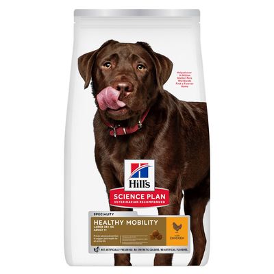 Hill's Science Plan Healthy Mobility large 25kg+ adult with chicken, supports joint health for an active life, no artificial preservatives, colours or flavours.