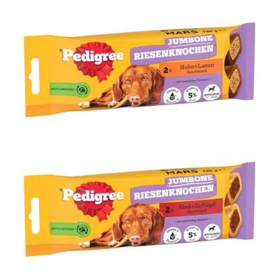 Μεικτό Πακέτο Pedigree Jumbone Λιχουδιές Σκύλων - 6 x 180 g Medium: 3 x Βοδινό + 3 x Κοτόπουλο (6 x 2 τεμάχια) Μεικτό Πακέτο Pedigree Jumbone Λιχουδιές Σκύλων - 6 x 180 g Medium: 3 x Βοδινό + 3 x Κοτόπουλο (6 x 2 τεμάχια)