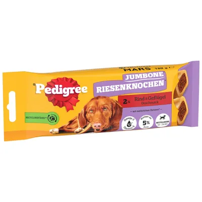 PEDIGREE® JUMBONE™ Adult Medium Dog Treats Beef & Poultry - Multibuy: 3 x 180g (6 Snacks) PEDIGREE® JUMBONE™ Adult Medium Dog Treats Beef & Poultry - Multibuy: 3 x 180g (6 Snacks)