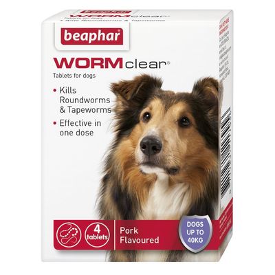 beaphar WORMclear® Tablets for Dogs 4 Tablets (Up to 40kg)