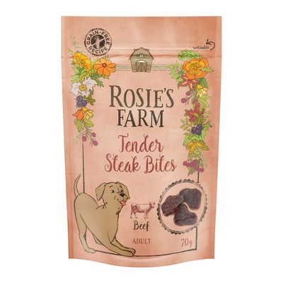 Rosie's Farm Snacks Adult "Tender Steak Bites", wołowina 3 x 70 g