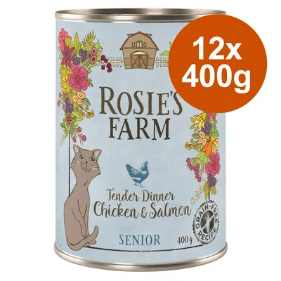 Rosie's Farm Senior Katzenfutter, Tender Dinner Chicken & Salmon, 12x400g, getreidefrei.