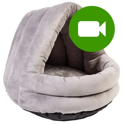 Przycisk odtwarzania filmu prezentującego szare legowisko z daszkiem dla zwierząt. Kliknij tutaj, aby obejrzeć wideo produktu. Przycisk odtwarzania filmu prezentującego szare legowisko z daszkiem dla zwierząt. Kliknij tutaj, aby obejrzeć wideo produktu.