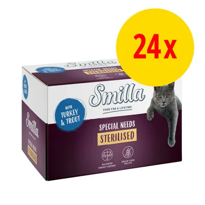 Smilla Special Needs Sterilised mit Truthahn & Forelle, 24x. Ausgewogener Energiegehalt, getreidefreie Rezeptur.