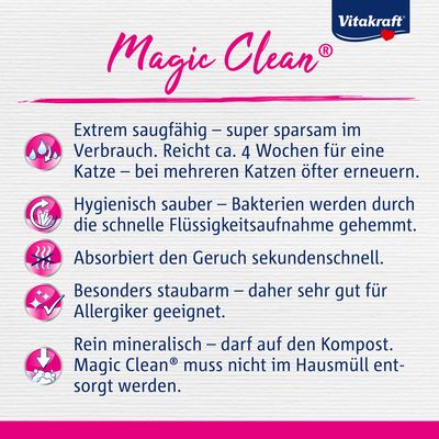 Litière de silice Vitakraft Magic Clean pour chat - 5 L