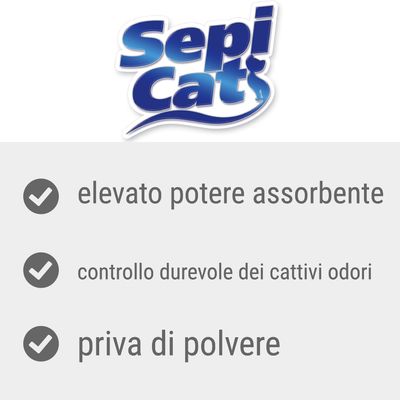 Sepicat, elevato potere assorbente, controllo durevole dei cattivi odori, priva di polvere