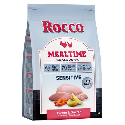 Rocco Mealtime Sensitive - ricco di Tacchino e Pollo freschi Crocchette cane 5 kg (5 x 1 kg)