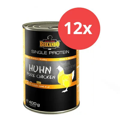 Belcando Single Protein Huhn Pure Chicken, Made in Germany, 400g netto, Super Premium Quality. Packung mit 12 Dosen.