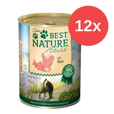 Cats Best Nature Adult mit Reis, natürliche Ernährung in Premiumqualität, 100% natürliche Zusammensetzung, 12x Dosen.