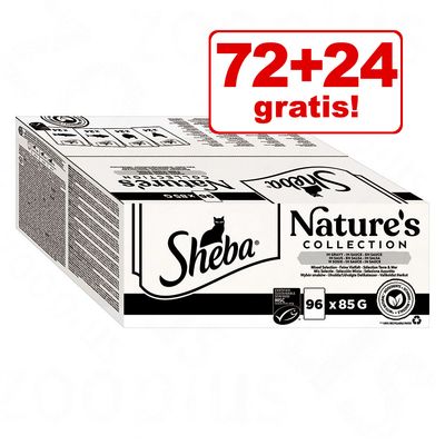 72 + 24 gratis! 96 x 85 g Sheba Nature's Collection în sos 