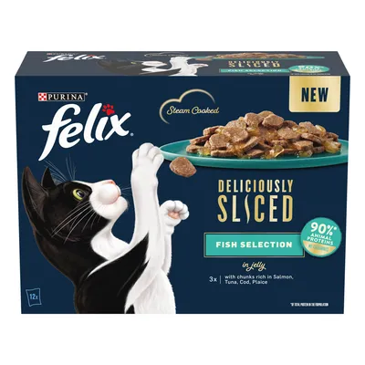 Felix Deliciously Sliced 12 x 80g - Fish Selection in Jelly