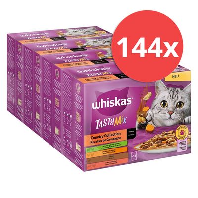 Jumbopack Whiskas Tasty Mix Portionsbeutel 144 x 85 g Chef's Choice in Sauce