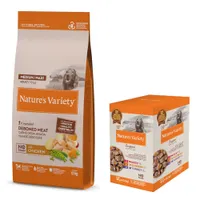  Nature's Variety 12 kg pienso + 4 x 150 / 300 g comida húmeda ¡gratis! - No Grain Adult Medium/Maxi Pollo 12 kg + No Grain Medium/Maxi 4 x 300 g
