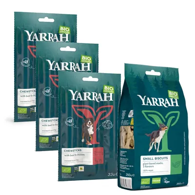 Lot d’essai : Yarrah Bio 2 variétés de friandises - biscuits végétariens (250 g)  +  bâtonnets à mâcher (3 x 33 g)