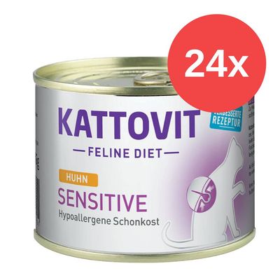 Sparpaket Kattovit Spezialdiät 24 x 185 g Sensitive Mix - Pute + Huhn (24 x 185 g)