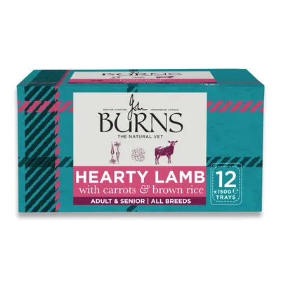 Burns The Natural Vet Hearty Lamb with Carrots and Brown Rice, 12 x 150g trays, for adults and seniors, all breeds Burns The Natural Vet Hearty Lamb with Carrots and Brown Rice, 12 x 150g trays, for adults and seniors, all breeds