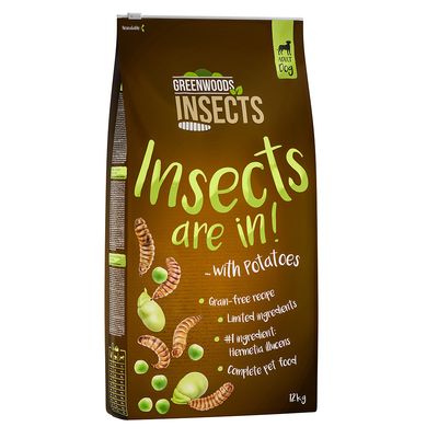 Greenwoods Insects rovarok, sárgarépa, borsó & bab 12 kg