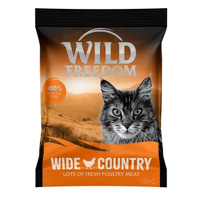 Wild Freedom Wide Country nourriture pour chats, recette 100 % sans céréales, riche en viande de volaille fraîche, 150 g.