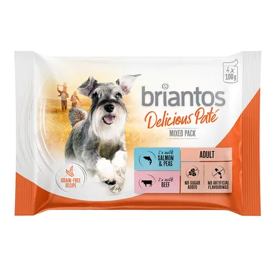 Briantos в паучове, пробна опаковка 4 x 100 г - Delicious Paté (сьомга и говеждо)