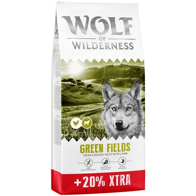 12 + 2,4 kg ingyen! 14,4 kg Wolf of Wilderness - gabonamentes - Blue River lazac: új recept