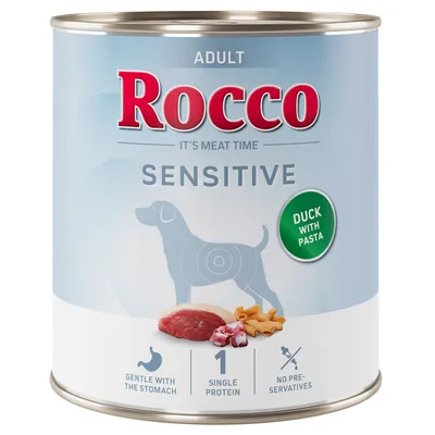 Rocco Sensitive, 6 x 800 g - Nowa receptura: kaczka z makaronem