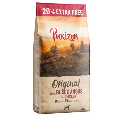 12 + 2,4 kg gratis! Purizon, karma sucha dla psa, 14,4 kg Adult Black Angus z kurczakiem - Nowa linia produktów: Daily 65%